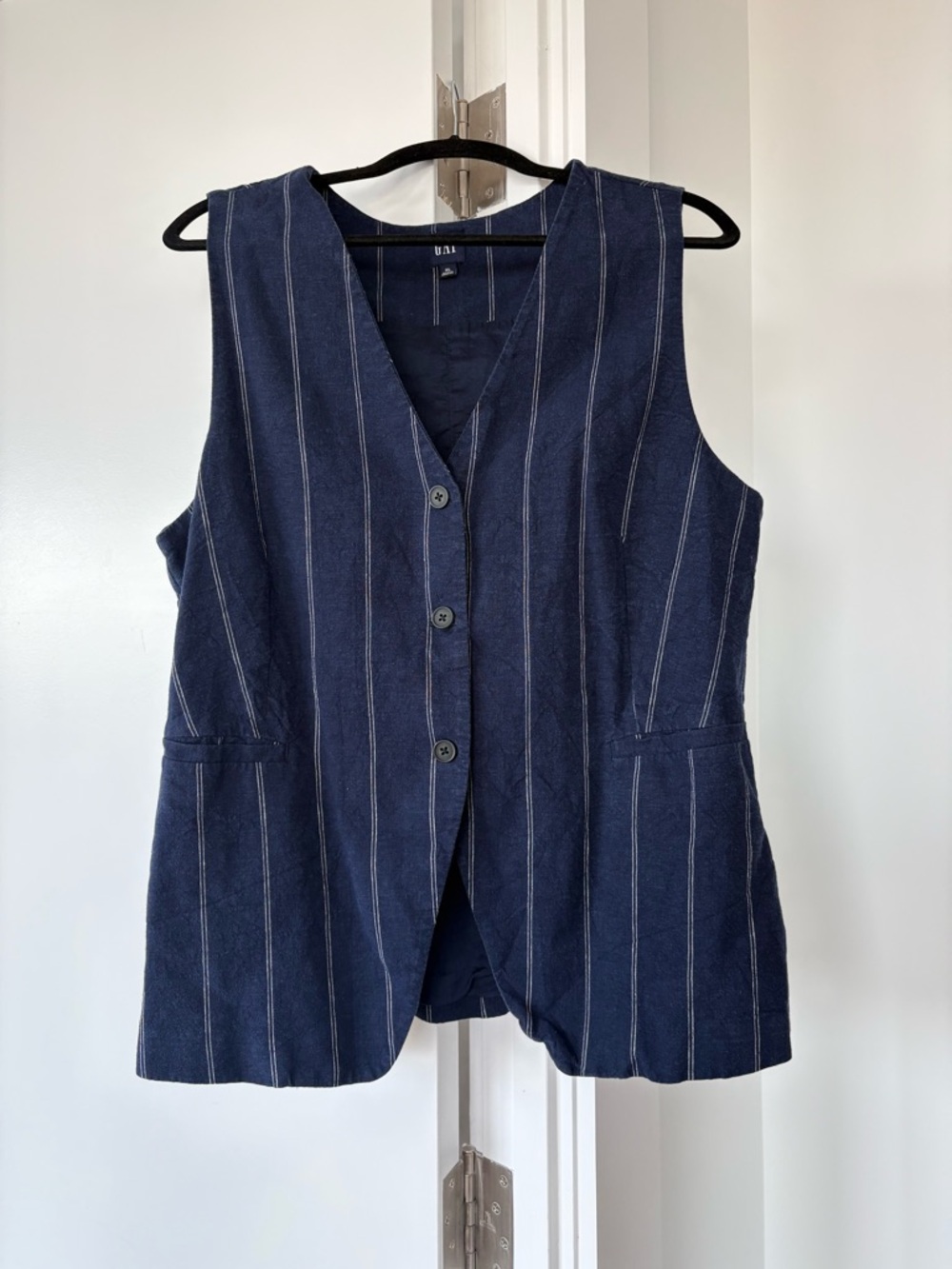GAP Navy Pinstripe Sleeveless Vest